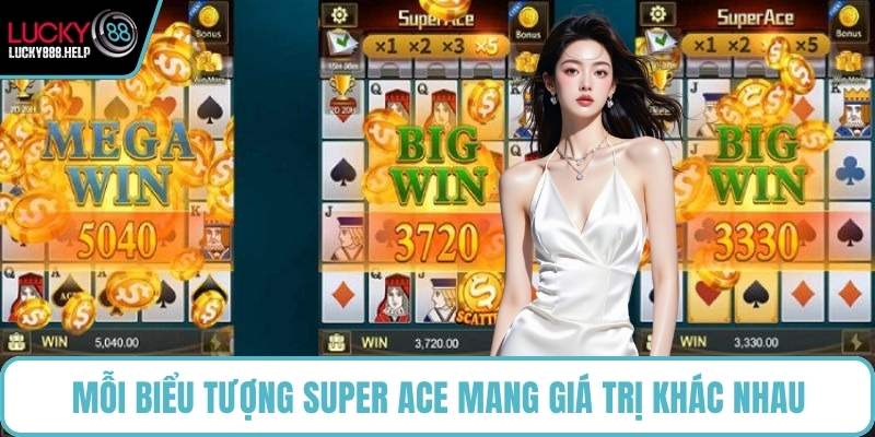 Mỗi biểu tượng Super Ace mang giá trị khác nhau